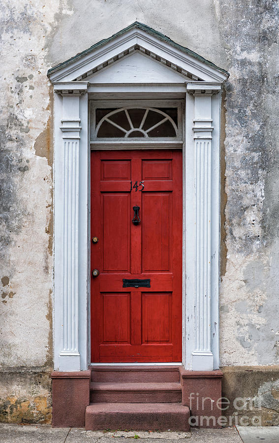 Charleston Red Door Stateliness Photograph