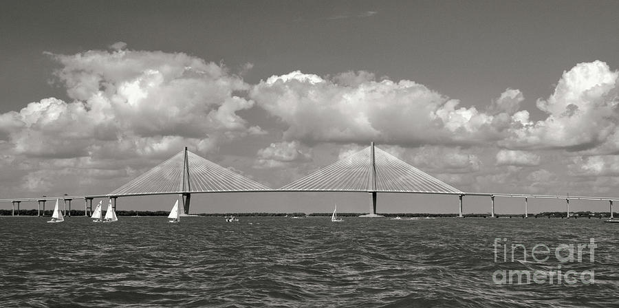 Charleston Sailing in Sepia Photograph by Dale Powell