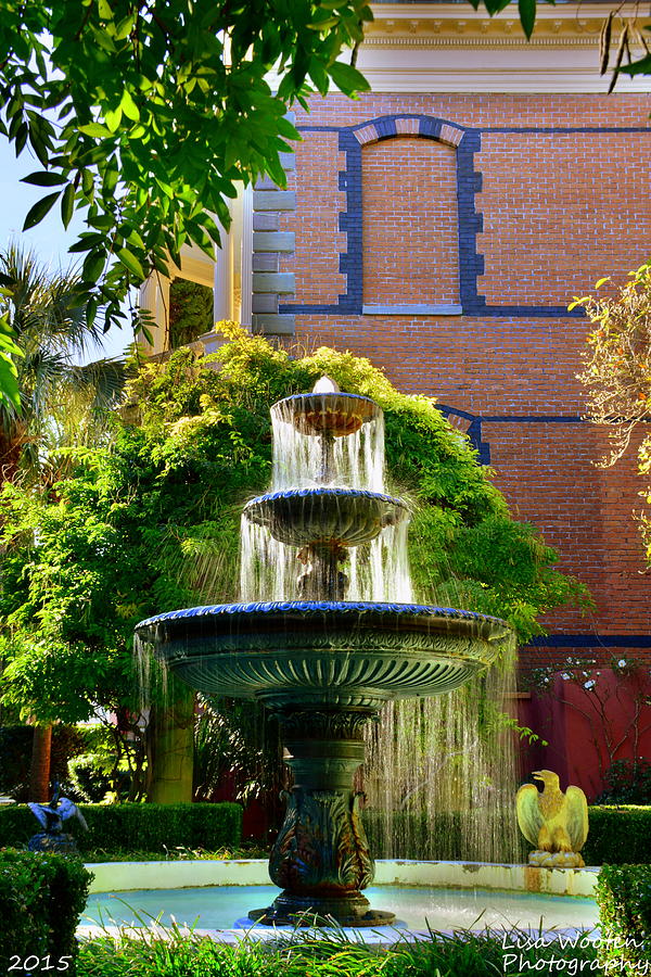 Charleston SC Calhoun Mansion Fountain Photograph by Lisa Wooten