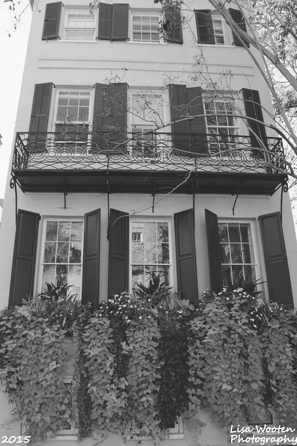 Charleston Style Home Black and White Photograph by Lisa Wooten