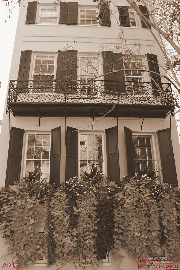 Charleston Style Home Sepia Photograph by Lisa Wooten