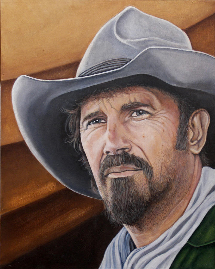 Kevin Costner Painting - Charley Waite 2 by Kenneth Kelsoe