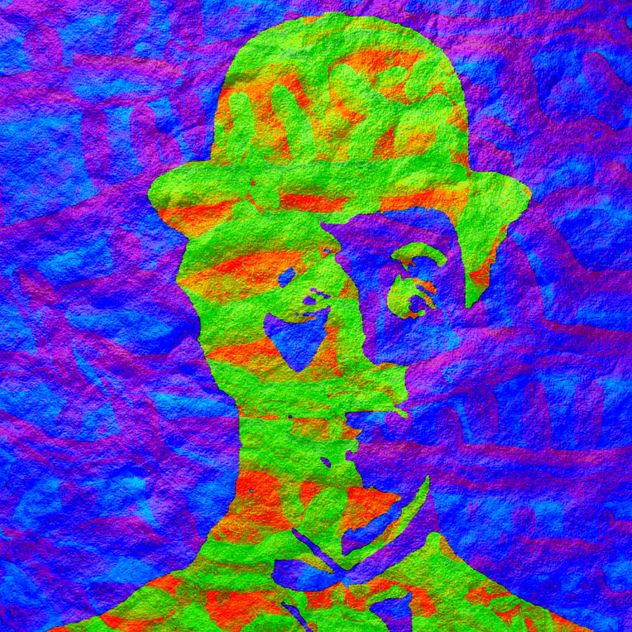 Abstract Mixed Media - Charlie Chaplin by Ally White