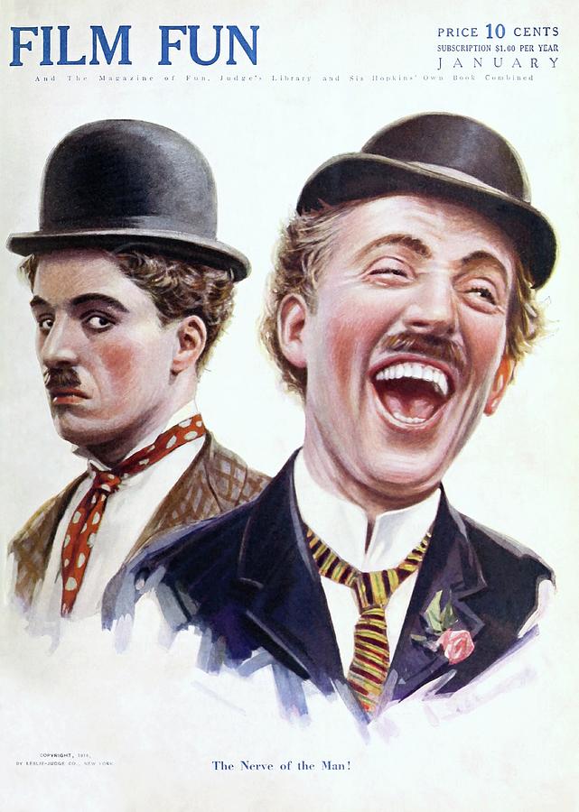 Charlie Chaplin, Film Fun cover january 1916 Painting by Vincent Monozlay
