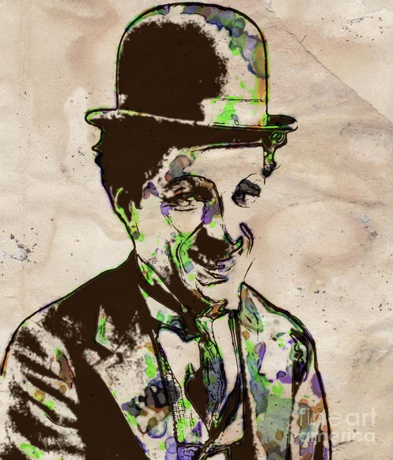 Hollywood Painting - Charlie Chaplin, Pop Art by Esoterica Art Agency