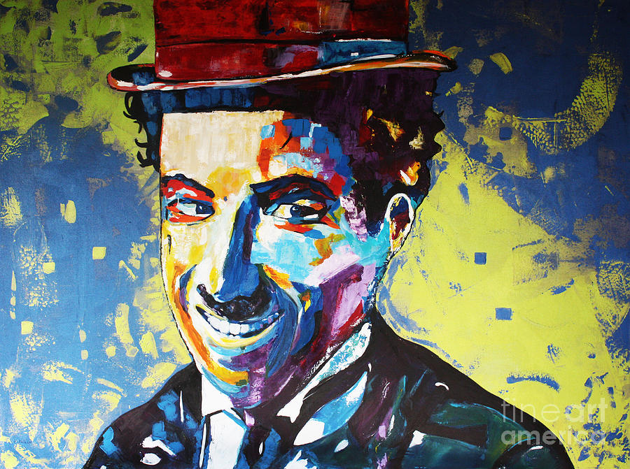 CHARLIE CHAPLIN Smile Painting by Kathleen Artist PRO