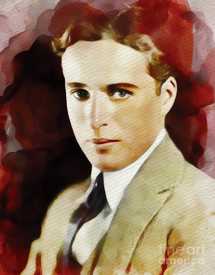 Hollywood Painting - Charlie Chaplin, Vintage Movie Legend by Esoterica Art Agency