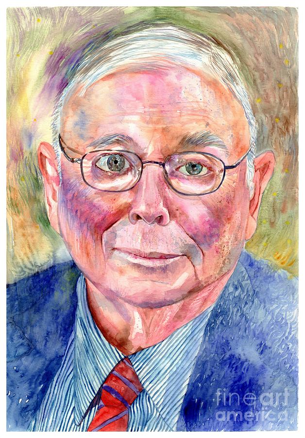 Los Angeles Painting - Charlie Munger painting by Suzann Sines