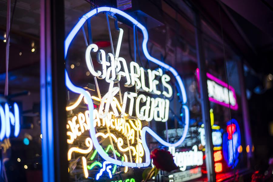 Charlies Kitchen neon signs Harvard Square Cambridge Photograph by Toby McGuire