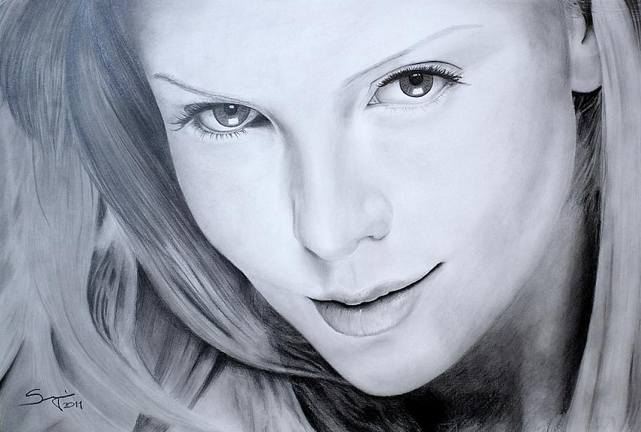 Charlize Drawing by Sergio Carabetta - Fine Art America