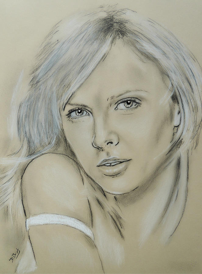 Charlize Theron Drawing - Charlize Theron by David Briot