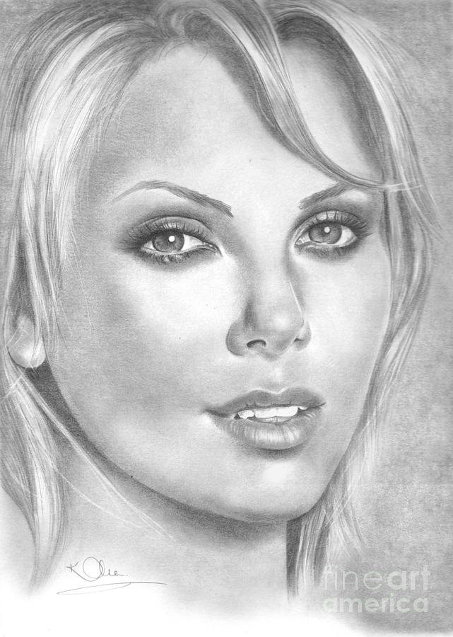 Charlize Theron Drawing - Charlize Theron by Karen Townsend