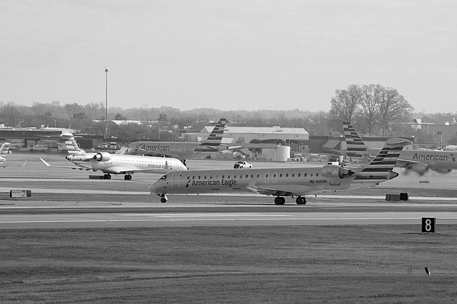 Charlotte Douglas International Airport 11 BW Photograph by Joseph C Hinson