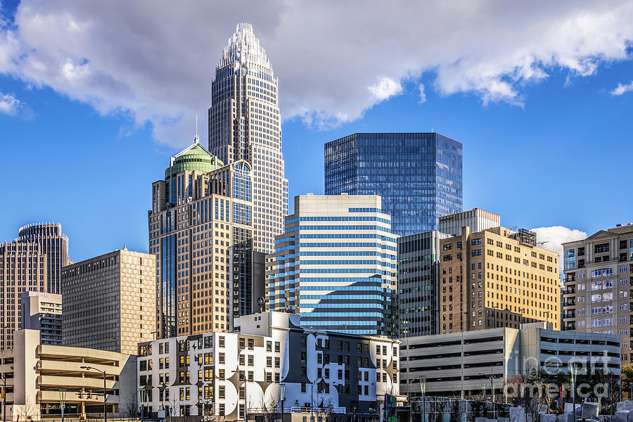 Charlotte Downtown City Buildings Photo Photograph by Paul Velgos
