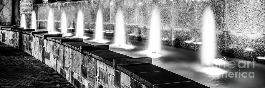 Charlotte Fountain Black and White Panorama Photo Photograph by Paul Velgos