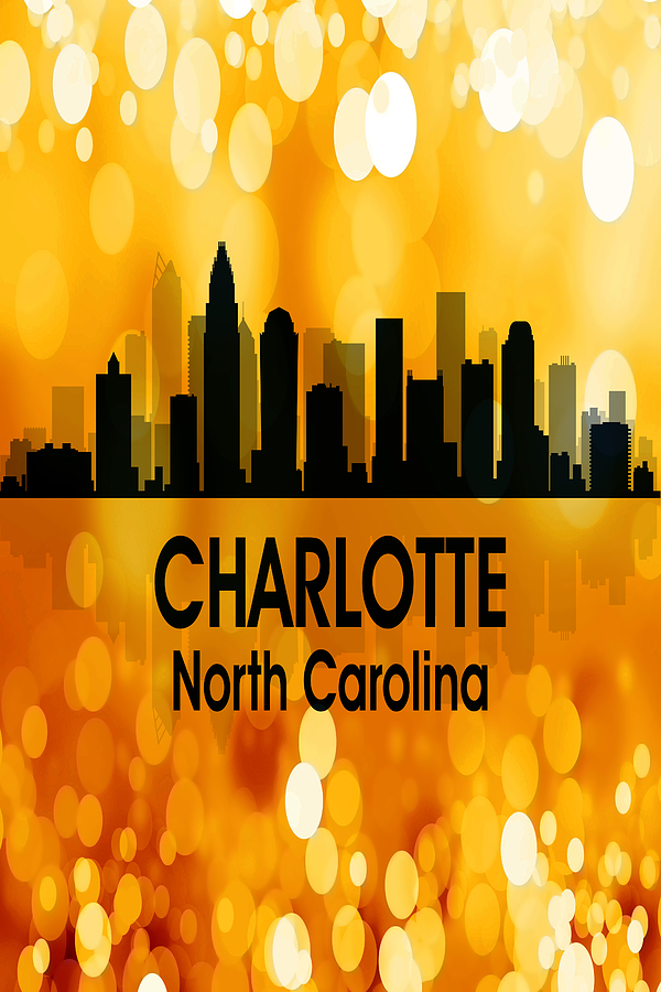 Charlotte Digital Art - Charlotte NC 3 Vertical by Angelina Tamez