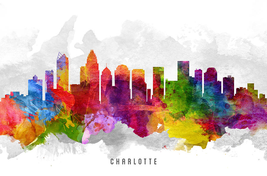 Charlotte North Carolina Cityscape 13 Painting