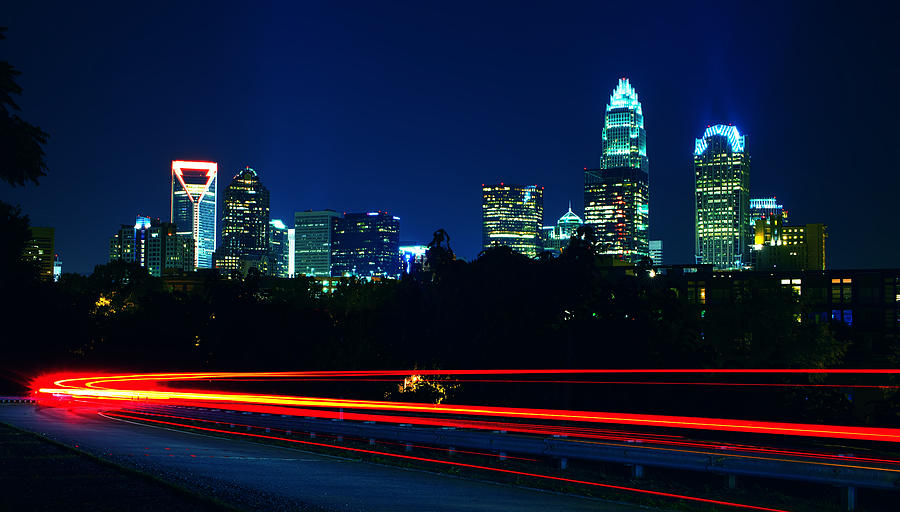 Charlotte North Carolina Night Scene Photograph by Alex Grichenko