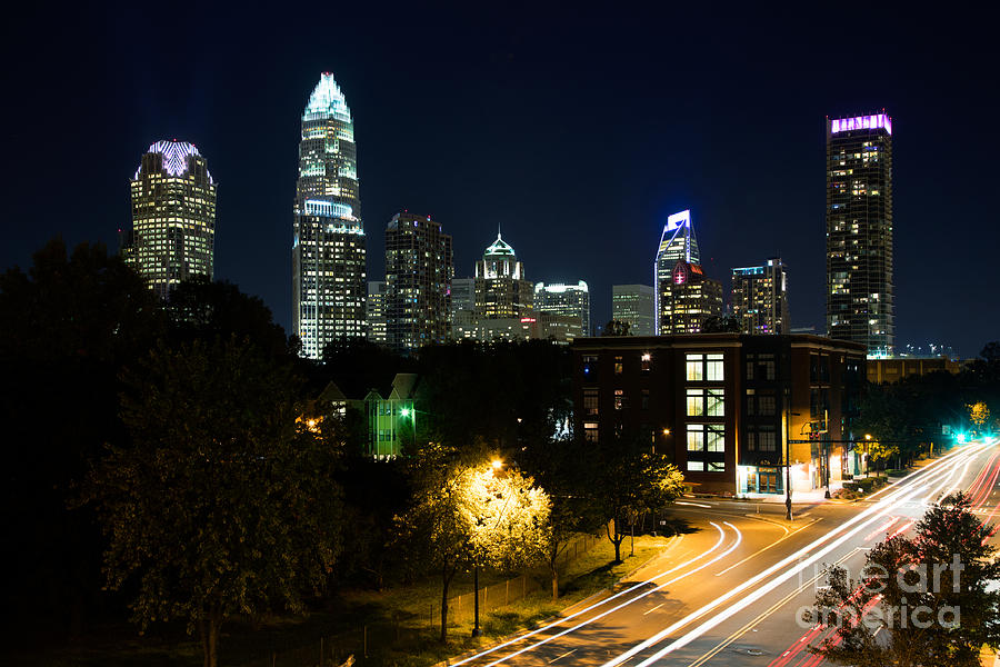 Charlotte Photograph - Charlotte North Carolina Skyline by Bill Cobb