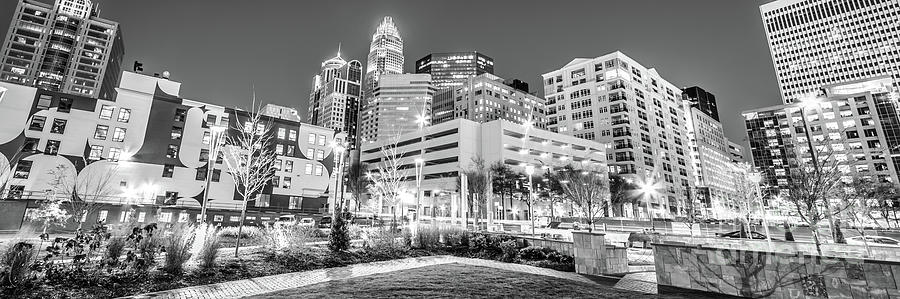 Charlotte Panorama Black and White Image Photograph by Paul Velgos