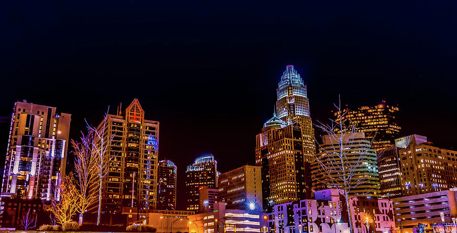 Charlotte Skyline At Night by Ant Pruitt Charlotte Skyline At Night by Ant Pruitt