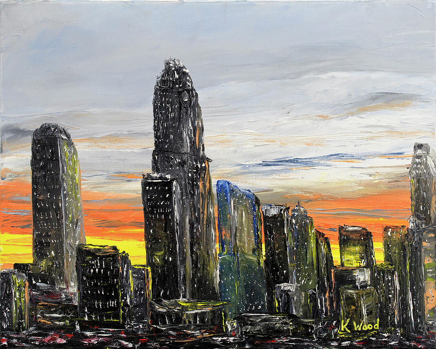 Charlotte Skyline Painting by Ken Wood
