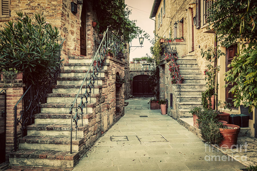 Architecture Photograph - Charming old medieval architecture in a town in Tuscany, Italy by Michal Bednarek