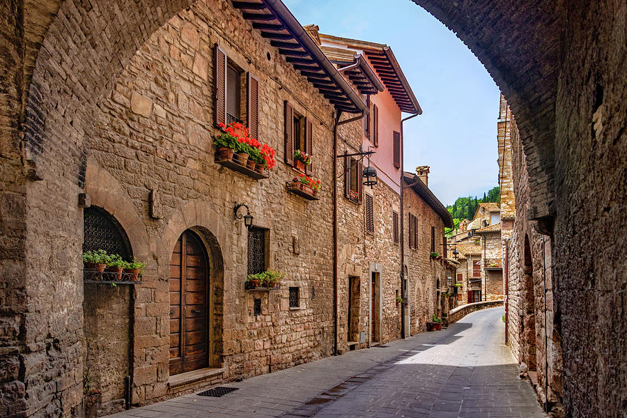Charming Street in Assisi Photograph by Carolyn Derstine