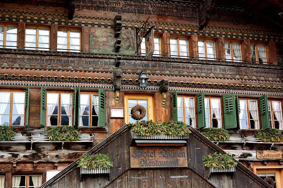 Switzerland Photograph - Charming Swiss Chalet by Two Small Potatoes Switzerland Photograph - Charming Swiss Chalet by Two Small Potatoes