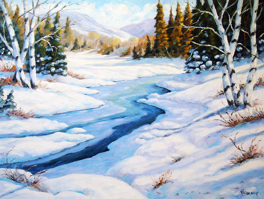 Charming Winter Painting by Richard T Pranke