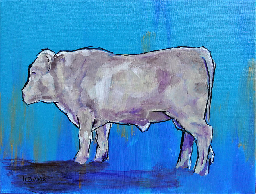 Charolais Bull Painting by Lee Walker