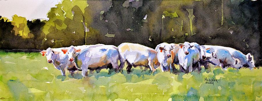 Summer Painting - Charolais In Blue by Spencer Meagher