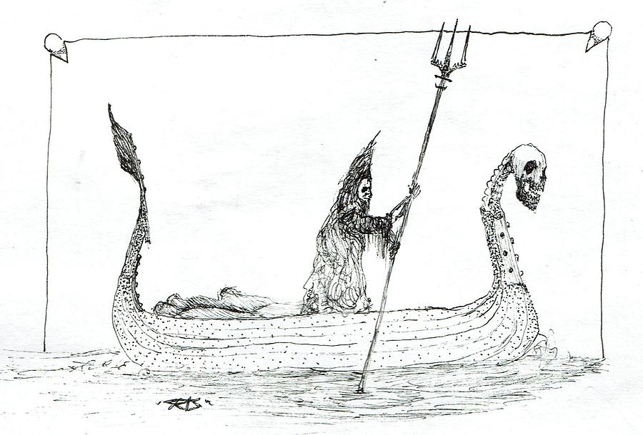 Greek Drawing - Charon by Kristofor Miller