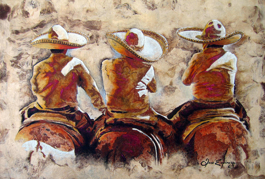 Charros Painting by J- J- Espinoza