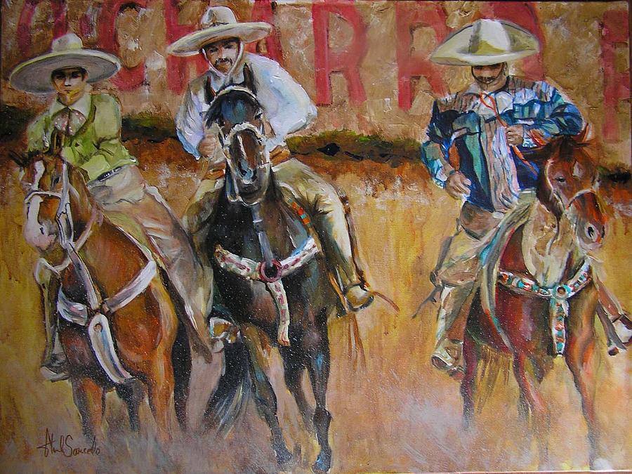 Charros- Vaceros Painting by Glenda Saucedo - Fine Art America