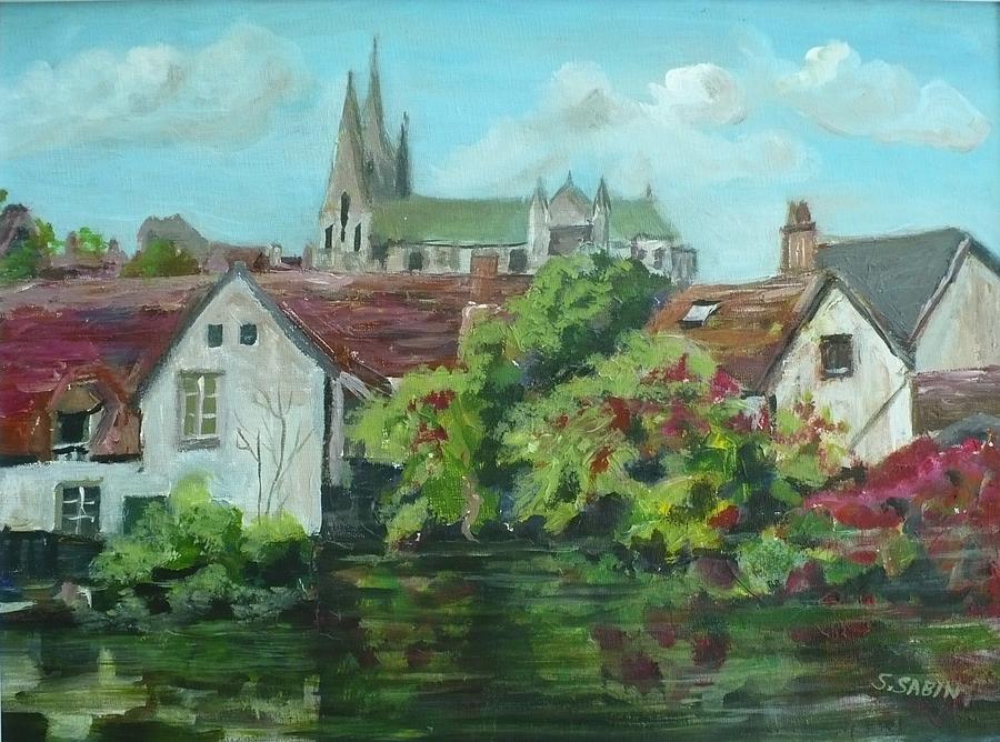 Chartres Cathedral Painting by Saga Sabin