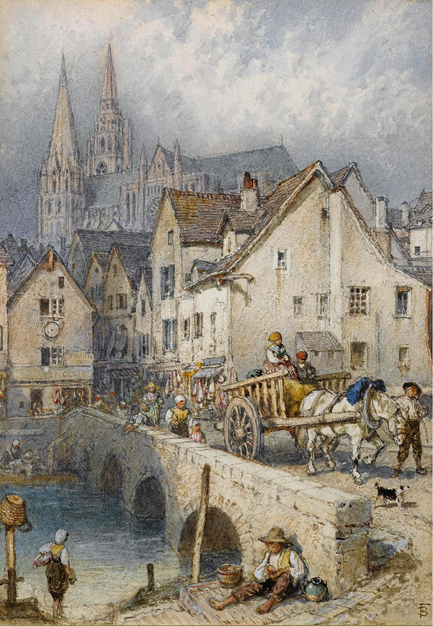 Chartres Drawing by Myles Birket Foster