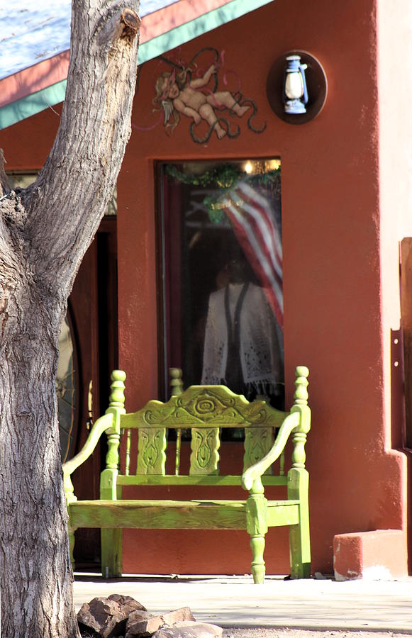 Americana Photograph - Chartreuse Bench by Colleen Cornelius
