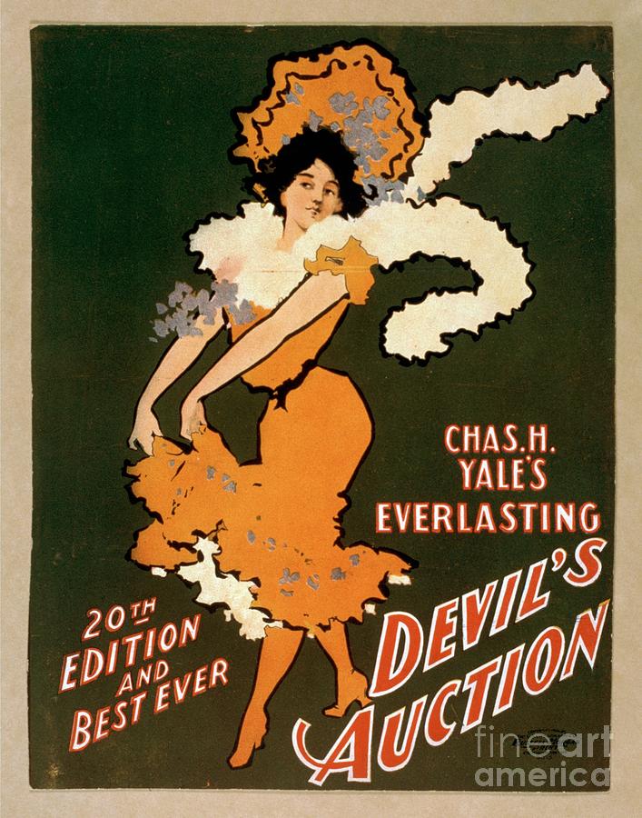 Chas H Yales Everlasting Devils Auction vintage entertainment poster ...