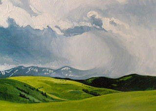Mountain Painting - Chasing Heaven 2 by Natasha Laurence