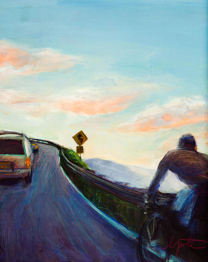 Sunset Painting - Chasing Sunset by Athena Mantle Sunset Painting - Chasing Sunset by Athena Mantle