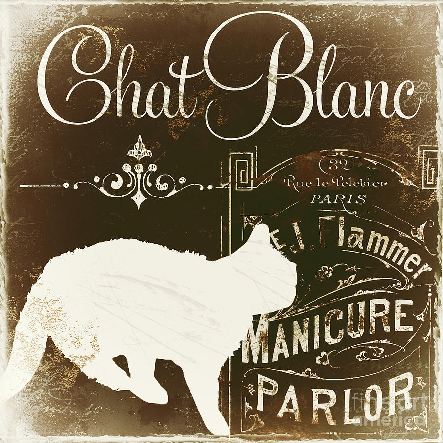 Chat Blanc Painting by Mindy Sommers