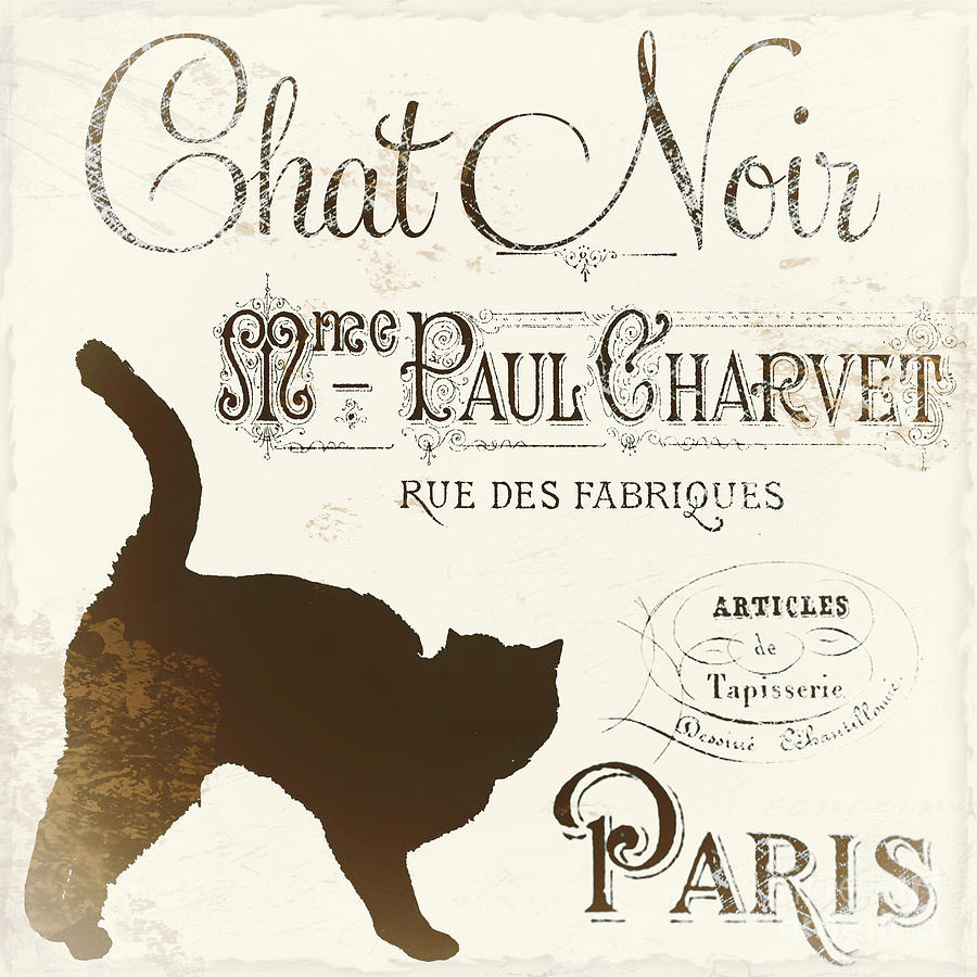 Chat Noir Paris Painting by Mindy Sommers