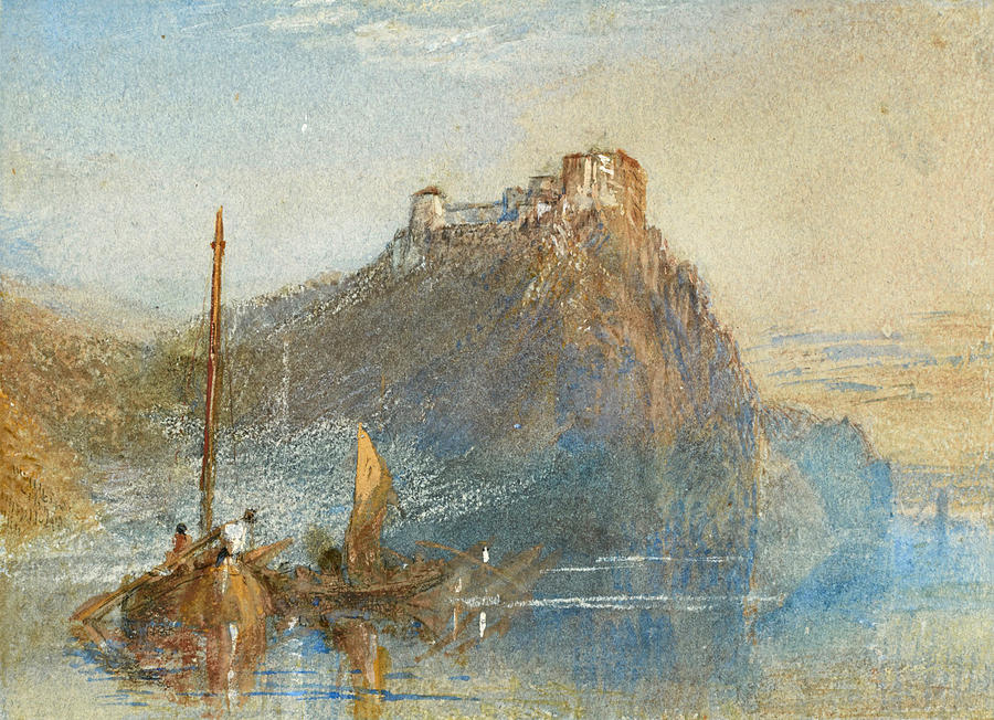 Joseph Mallord William Turner Drawing - Chateau de Clermont on the River Loire. France by Joseph Mallord William Turner