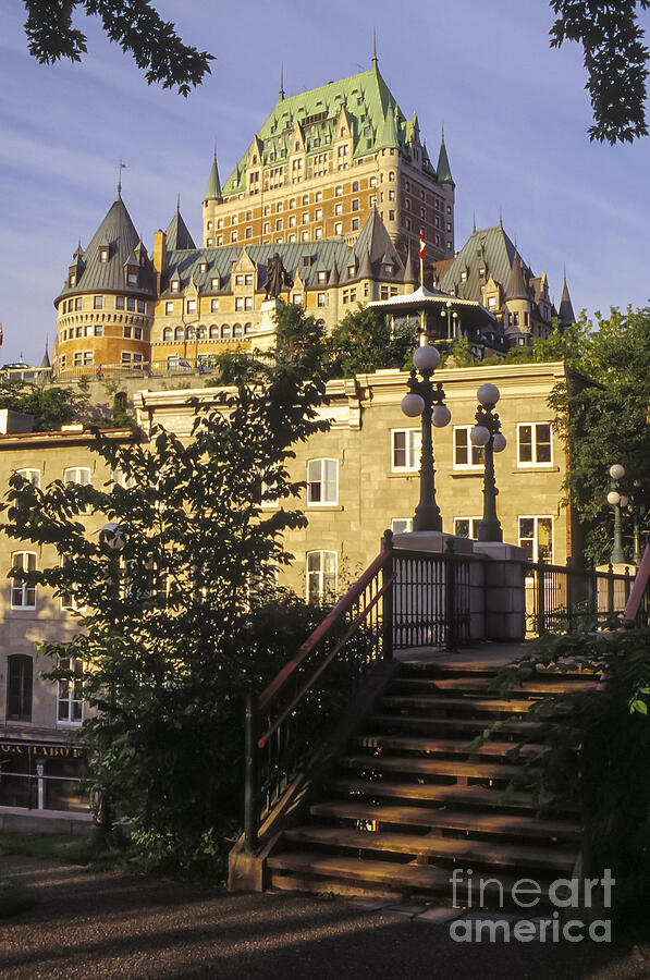 Chateau Frontenac and City Steps Photograph by Bob Phillips