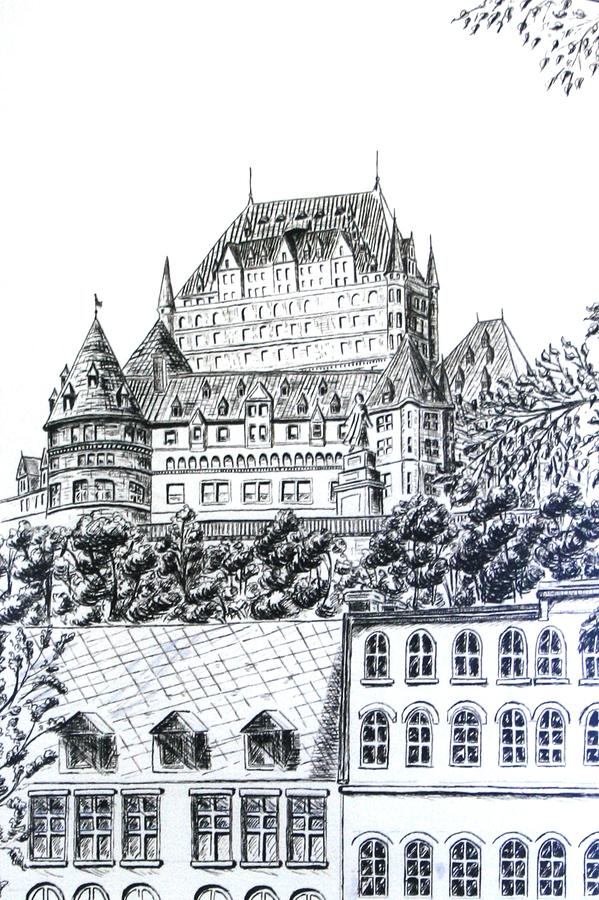 Chateau Frontenac Drawing by Janice Best
