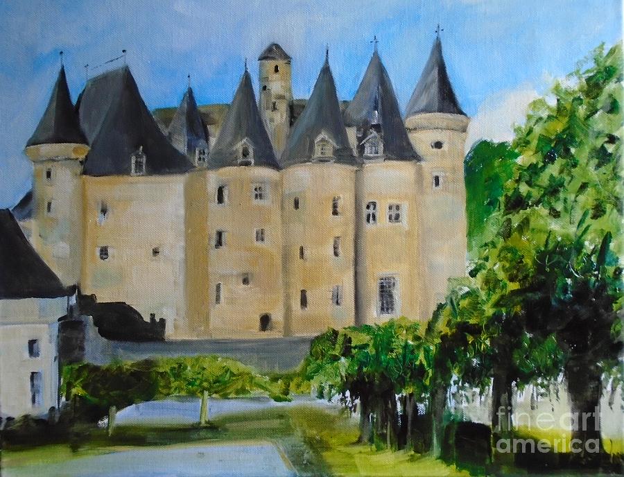 Chateau Jumilhac, France Painting by Angela Cartner
