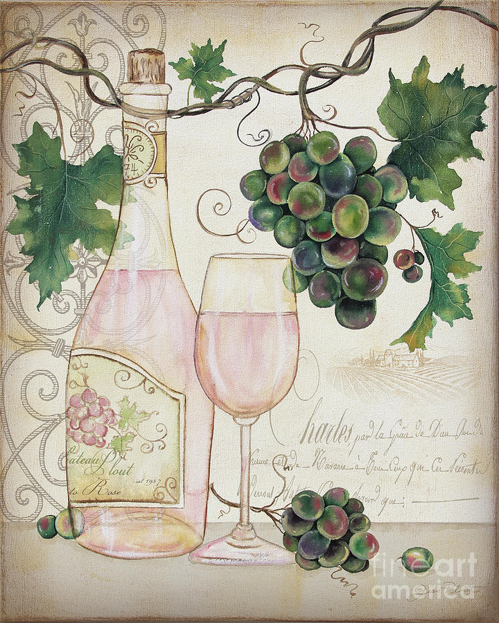 Chateau Plout Wine-A Painting by Jean Plout