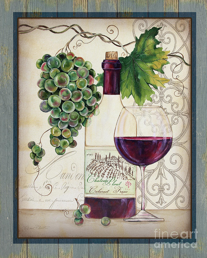 Chateau Plout Wine-D Painting by Jean Plout