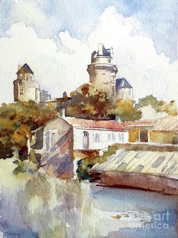 Chateau Poitevin - France Painting by Francoise Chauray